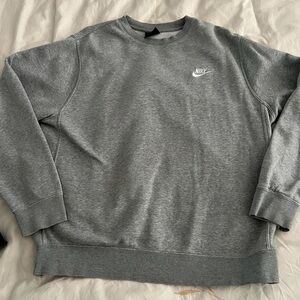 Medium Nike Cotton Gray Pullover Sweatshirt